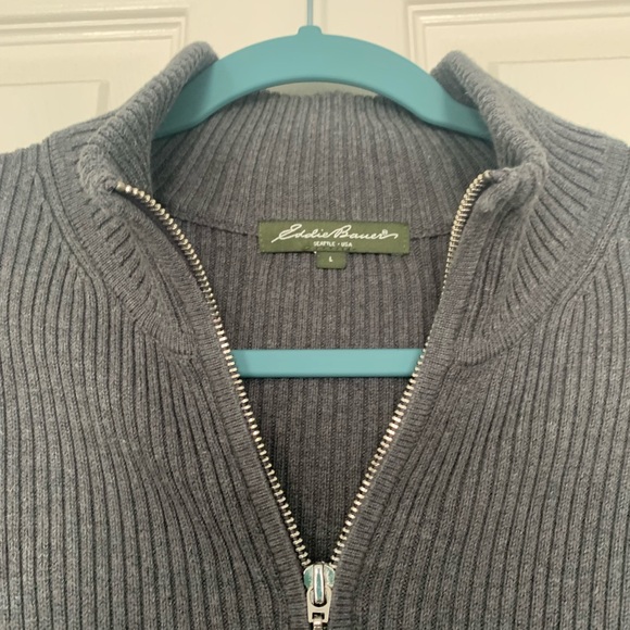 Eddie Bauer zip from sweater Gray size Large - Picture 3 of 5